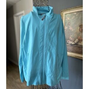 NWT T for Talbots Full Zip Aqua Blue Lightweight Jacket Size XP 0X‎ Petite